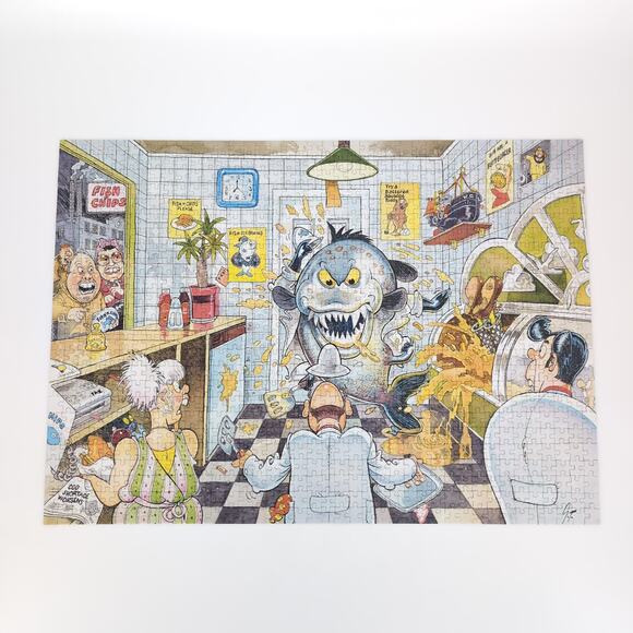 WASGIJ? No. 20 Jumbo "Fishy Business" 1000 Piece Jigsaw Original Puzzle - GUC - Picture 10 of 12